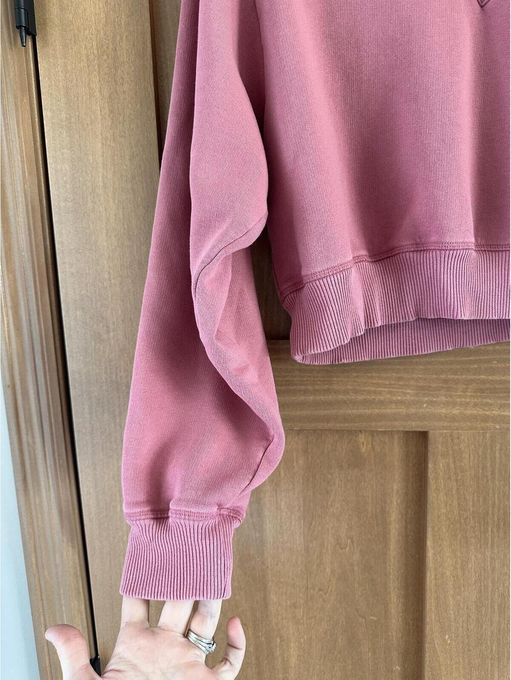 Victoria’s Secret PINK Fleece Long Sleeve V-Neck Cropped Pullover Women’s Small - Picture 11 of 14